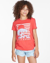 0 Girls' Lazy Day Boyfriend T-Shirt Red ABGZT00274 Billabong
