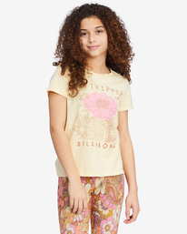 0 Girls' Stay Trippy Graphic Boyfriend T-Shirt Yellow ABGZT00336 Billabong