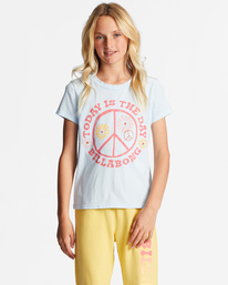 billabong, Girl's 4-16 Today Is The Day Oversized T-Shirt, SONGBIRD BLUE (bft0) TODAY IS THE DAY ABGZT00358