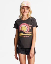 billabong, Girl's 4-16 Rise Up Oversized T-Shirt, OFF BLACK (ofb) RISE UP ABGZT00359