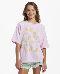 billabong, Girl's 4-16 Pineapple Party Oversized T-Shirt, LIGHT LILAC (lll) PINEAPPLE PARTY ABGZT00363