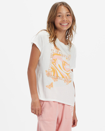 1 Girl's Be A Butterfly T-Shirt White ABGZT00459 Billabong