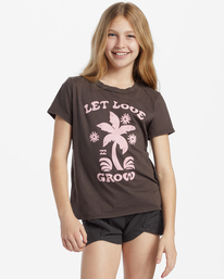 0 Girl's Let Love Grow T-Shirt Black ABGZT00460 Billabong