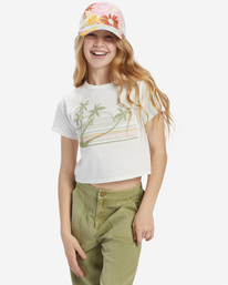 0 Girl's Horizon Stripe T-Shirt White ABGZT00467 Billabong