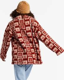 3 Fairbanks - Button Up Fleece Jacket for Women Red ABJFT00187 Billabong
