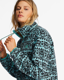 5 Boundary Zip-Up Mock Neck Fleece Green ABJFT00255 Billabong