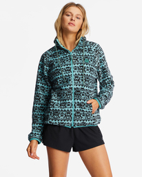 1 Boundary Zip-Up Mock Neck Fleece Green ABJFT00255 Billabong