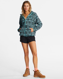 2 Boundary - Zip-Up Mock Neck Fleece for Women Green ABJFT00255 Billabong
