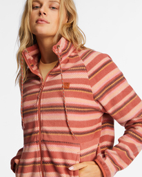 4 Boundary Zip-Up Mock Neck Fleece Pink ABJFT00255 Billabong