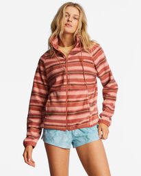 1 Boundary Zip-Up Mock Neck Fleece Pink ABJFT00255 Billabong