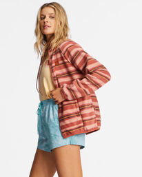 2 Boundary Zip-Up Mock Neck Fleece Pink ABJFT00255 Billabong