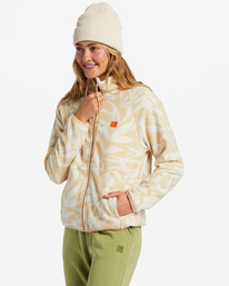 4 Boundary - Fleece mit Stehkragen und Reißverschluss für Frauen Beige ABJFT00255 Billabong