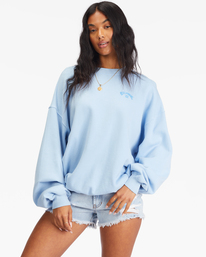 0 Ride In Oversized Crewneck Sweatshirt Blue ABJFT00281 Billabong
