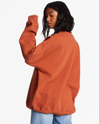 2 Ride In Oversized Crewneck Sweatshirt Brown ABJFT00281 Billabong