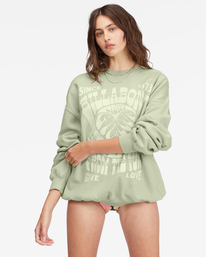 0 Ride In Oversized Crewneck Sweatshirt Green ABJFT00281 Billabong