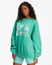 0 Ride In Oversized Crewneck Sweatshirt Green ABJFT00281 Billabong