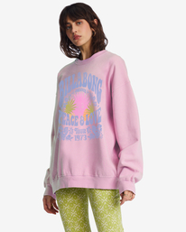 1 Ride In Oversized Crewneck Sweatshirt Pink ABJFT00281 Billabong