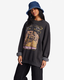 1 Ride In Oversized Crewneck Sweatshirt Black ABJFT00281 Billabong