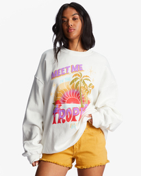 billabong, Ride In Oversized Crewneck Sweatshirt, SALT CRYSTAL 1 (sc1) Ride In - Sweatshirt for Women ABJFT00281
