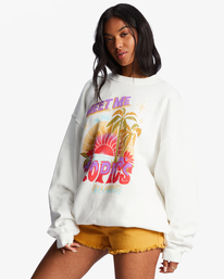 1 Ride In Oversized Crewneck Sweatshirt White ABJFT00281 Billabong