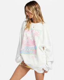 1 Ride In Oversized Crewneck Sweatshirt White ABJFT00281 Billabong