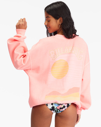 2 Ride In Oversized Crewneck Sweatshirt Orange ABJFT00281 Billabong