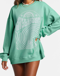 3 Ride In Oversized Crewneck Sweatshirt Green ABJFT00281 Billabong