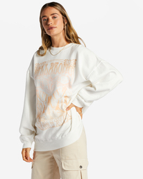 1 Ride In Oversized Crewneck Sweatshirt White ABJFT00281 Billabong