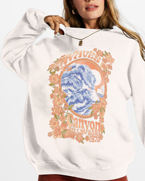 4 Ride In Oversized Crewneck Sweatshirt White ABJFT00281 Billabong