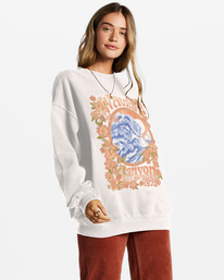 2 Ride In Oversized Crewneck Sweatshirt White ABJFT00281 Billabong