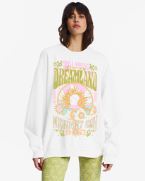billabong, Ride In Oversized Crewneck Sweatshirt, SALT CRYSTAL 3 (wza0) Ride In - Sweatshirt for Women ABJFT00281