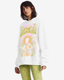 1 Ride In Oversized Crewneck Sweatshirt White ABJFT00281 Billabong