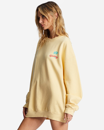 2 Ride In Oversized Crewneck Sweatshirt Yellow ABJFT00281 Billabong