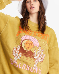 3 Ride In Oversized Crewneck Sweatshirt Green ABJFT00281 Billabong