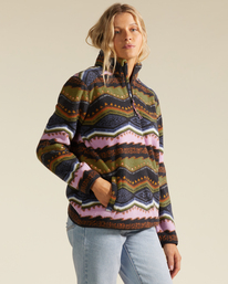 1 A/Div Boundary Mock 3 Half-Zip Pullover Sweatshirt Black ABJFT00287 Billabong