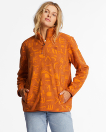 0 A/Div Boundary Mock 3 Half-Zip Pullover Sweatshirt Brown ABJFT00287 Billabong