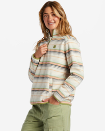 2 A/Div Boundary Mock 3 Half-Zip Pullover Sweatshirt White ABJFT00287 Billabong