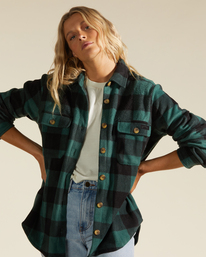 4 A/Div Forge Fleece Flannel Shacket Green ABJFT00300 Billabong