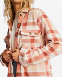 4 A/Div Forge Fleece Flannel Shacket Pink ABJFT00300 Billabong