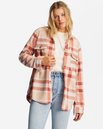 1 A/Div Forge Fleece Flannel Shacket Pink ABJFT00300 Billabong