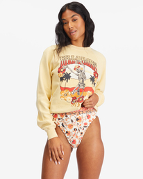 billabong, Shrunken Crew Pullover Sweatshirt, BUTTERMILK (yej0) SHRUNKEN CREW ABJFT00324