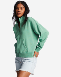 1 Lazy Mornings Half-Zip Pullover Sweatshirt Green ABJFT00341 Billabong