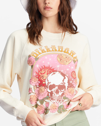 3 Here We Go Graphic Crewneck Sweatshirt White ABJFT00344 Billabong