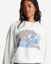 3 Here We Go Graphic Crewneck Sweatshirt White ABJFT00344 Billabong