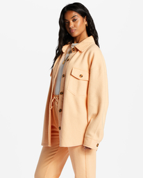 1 Anytime Shacket Oversized Button-Through Jacket Orange ABJFT00350 Billabong