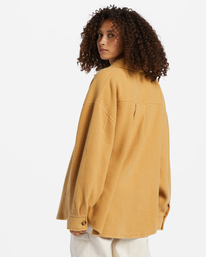 3 Anytime Shacket Oversized Button-Through Jacket Beige ABJFT00350 Billabong