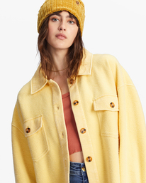 4 Anytime Shacket Oversized Button-Through Jacket Yellow ABJFT00350 Billabong