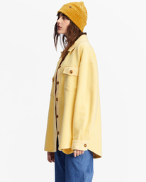 2 Anytime Shacket Oversized Button-Through Jacket Yellow ABJFT00350 Billabong