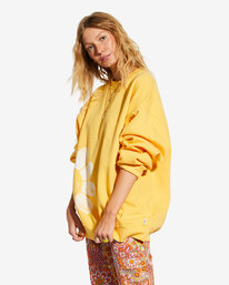 3 Billabong x Smiley Ridin Happy - Sudadera para Mujer Amarillo ABJFT00367 Billabong