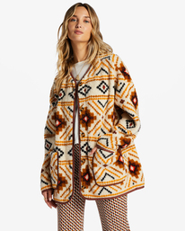 1 Fireside Cosy - Giacca abbottonata in felpa da Donna White ABJFT00397 Billabong